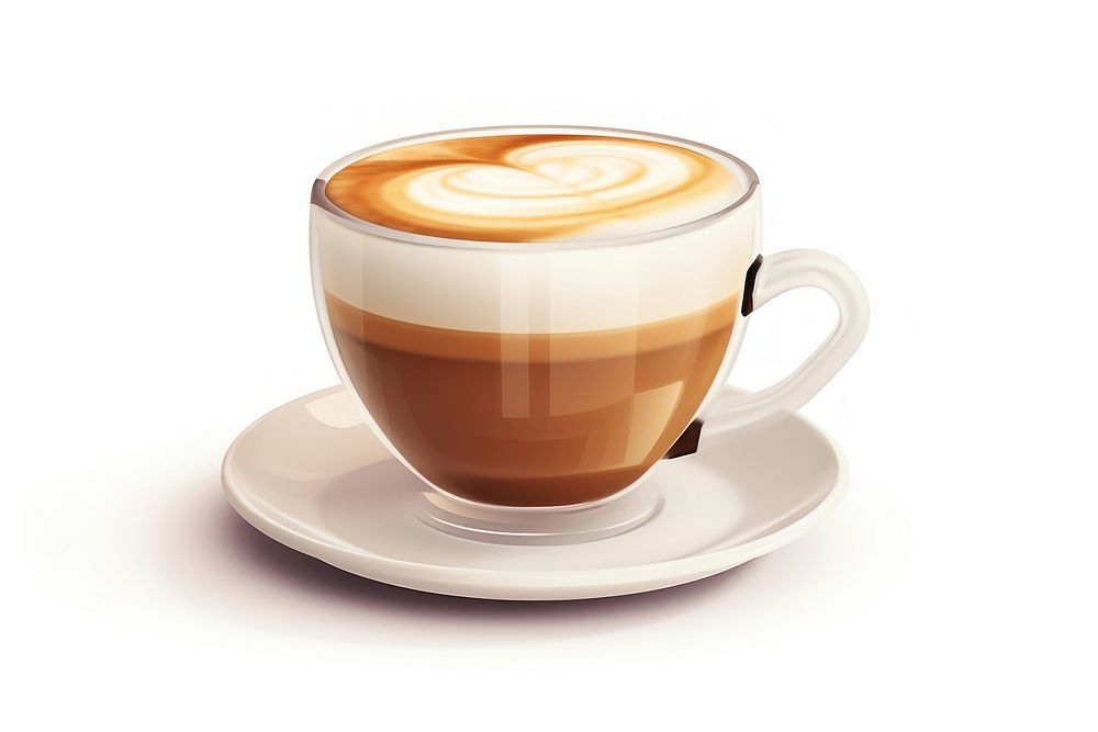 Latte cup coffee saucer. AI generated Image by rawpixel.