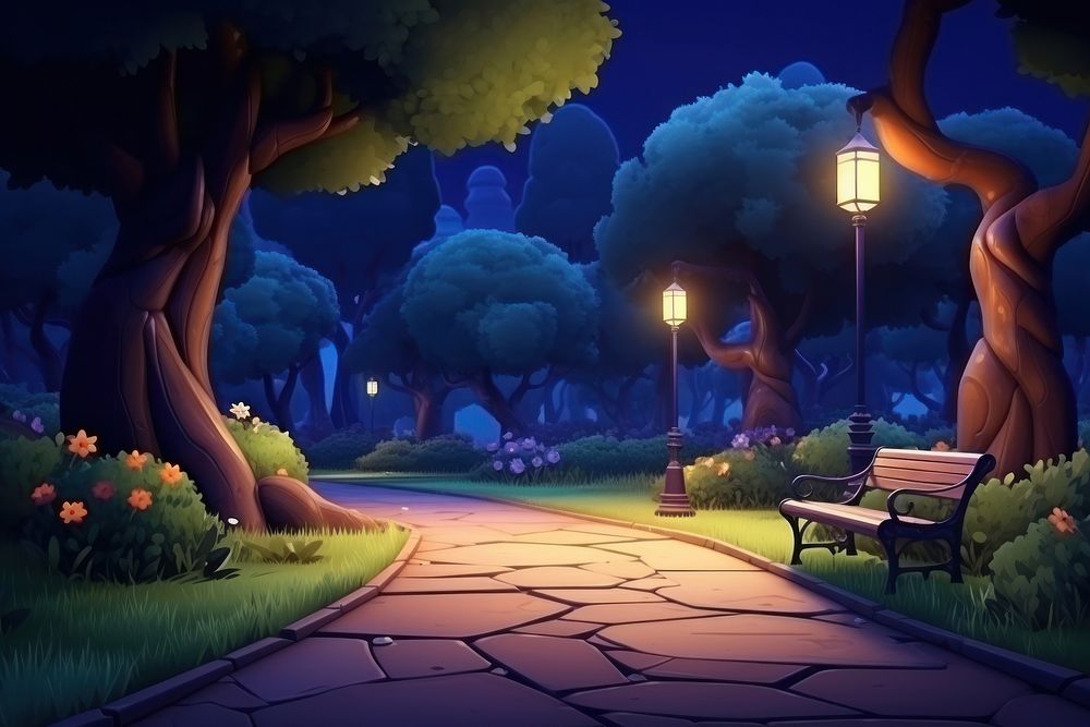 Cartoon outdoors nature street. AI generated Image by rawpixel.
