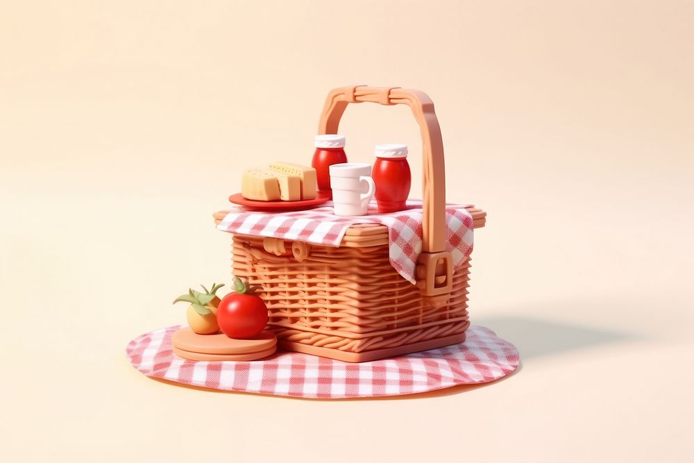 Picnic food tablecloth strawberry. AI generated Image by rawpixel.