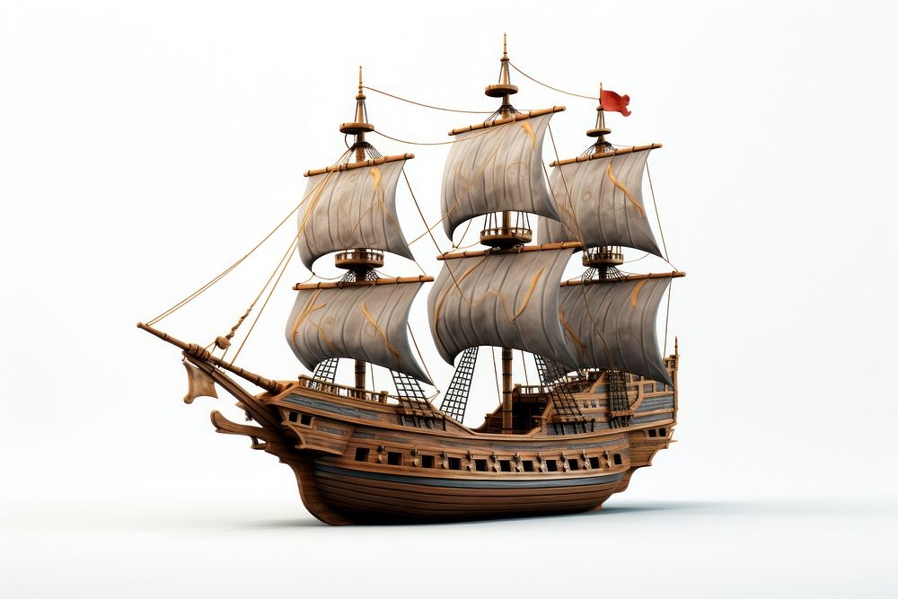 Ship sailboat vehicle white background. AI generated Image by rawpixel.