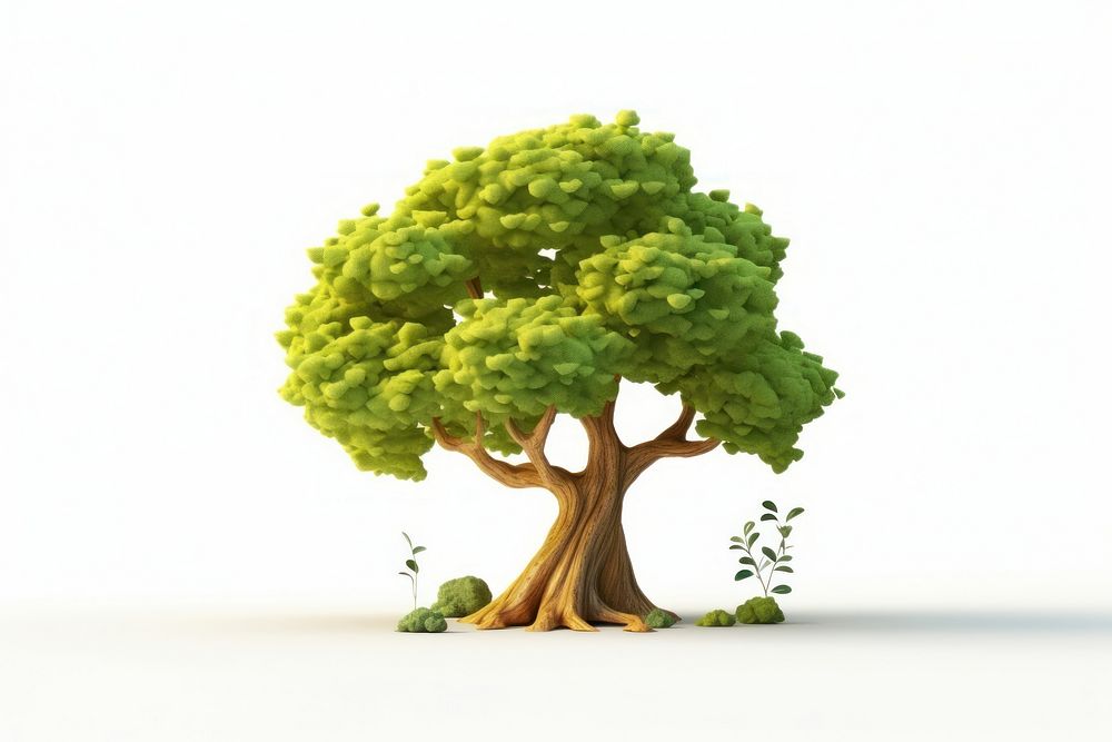 Tree bonsai plant white background. AI generated Image by rawpixel.