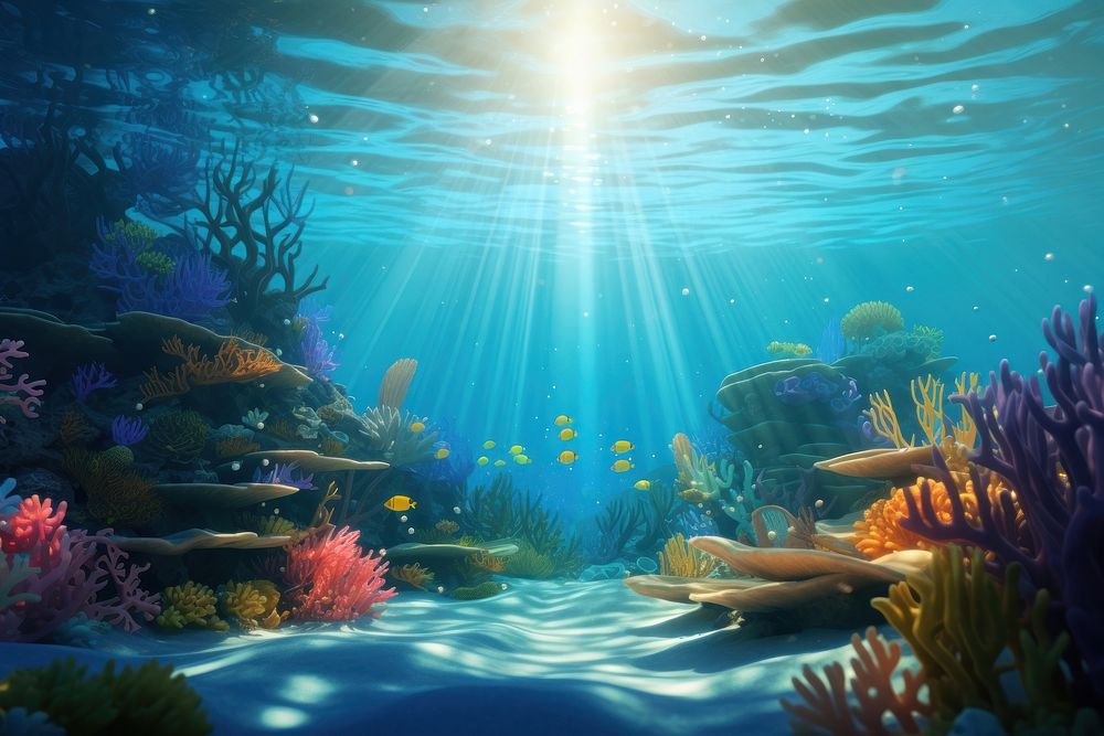 Underwater sea sunlight outdoors. AI generated Image by rawpixel.