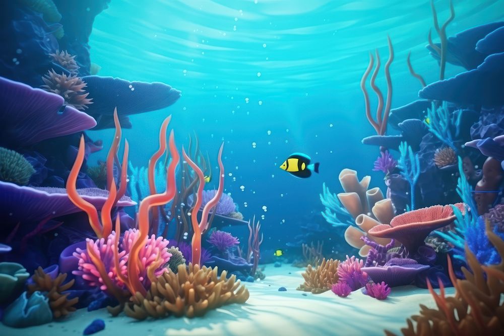 Underwater aquarium outdoors cartoon. 