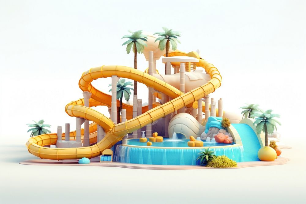 Playground outdoors water park. AI generated Image by rawpixel.
