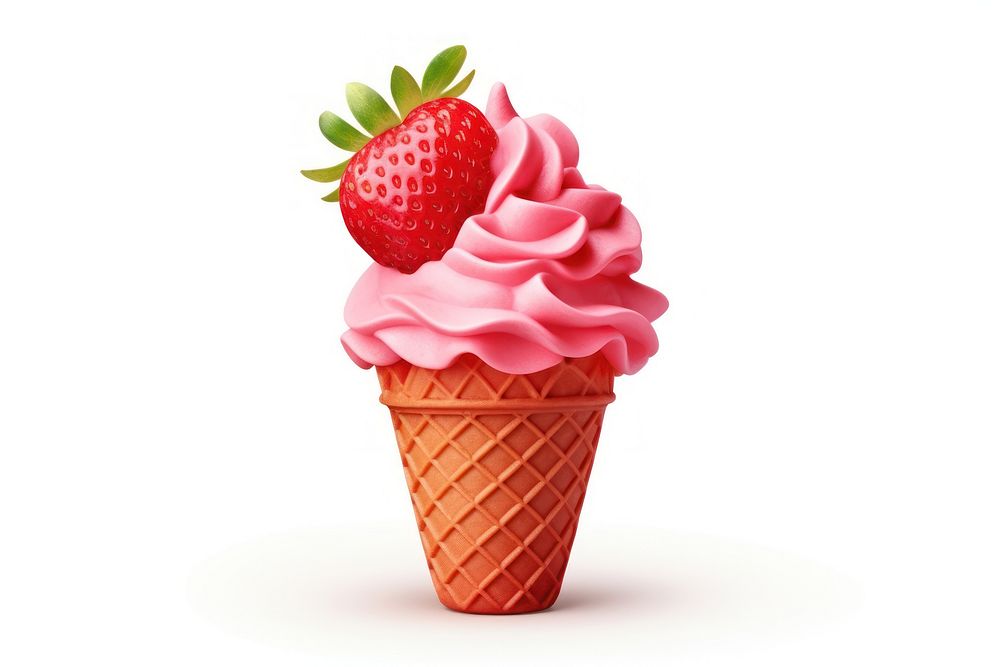 Strawberry cream dessert fruit. AI generated Image by rawpixel.