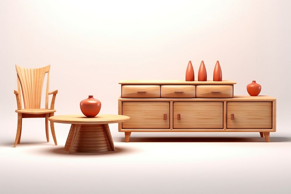 Furniture sideboard chair table. AI generated Image by rawpixel.