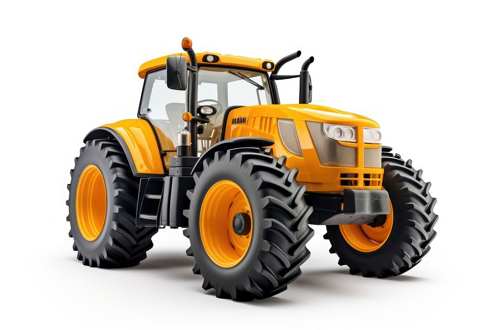 Tractor  vehicle white background. AI generated Image by rawpixel.