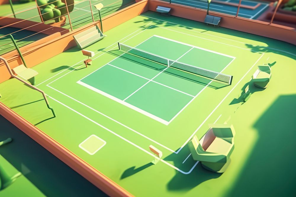 Tennis racket sports tennis court. AI generated Image by rawpixel.