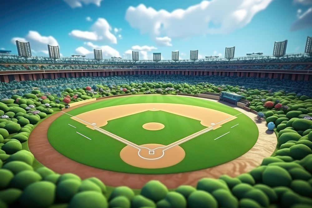 Baseball sports baseball field architecture. AI generated Image by rawpixel.
