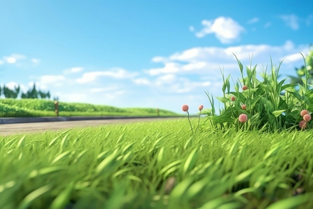 Grass landscape outdoors nature. AI generated Image by rawpixel.