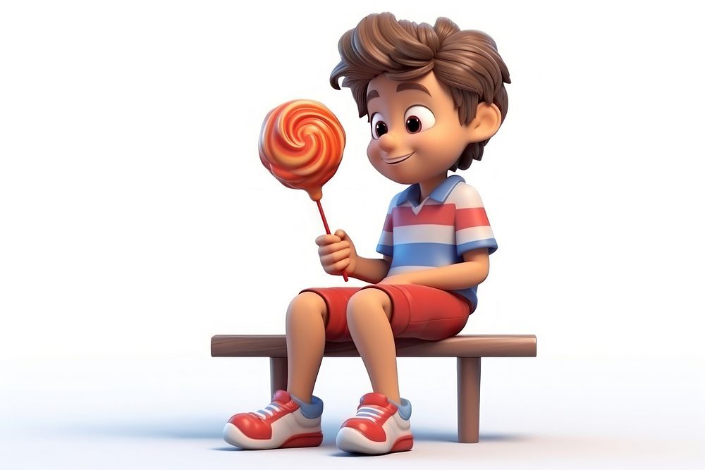 Lollipop sitting cartoon candy. AI generated Image by rawpixel.