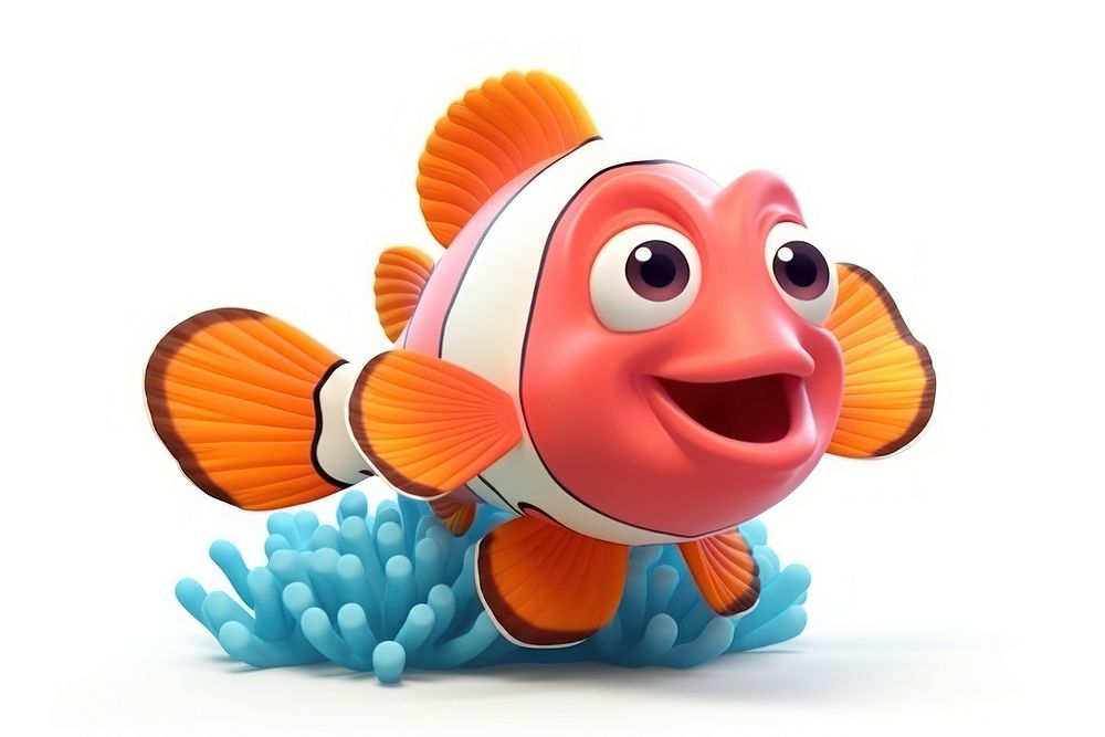 Fish swimming cartoon animal. AI generated Image by rawpixel.