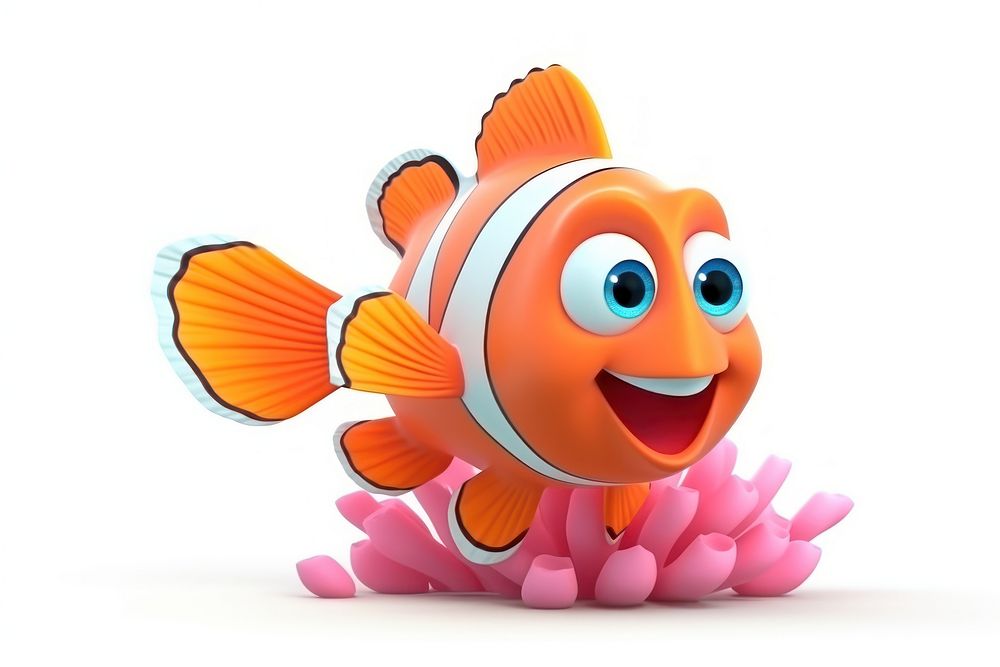 Fish swimming cartoon animal. AI generated Image by rawpixel.