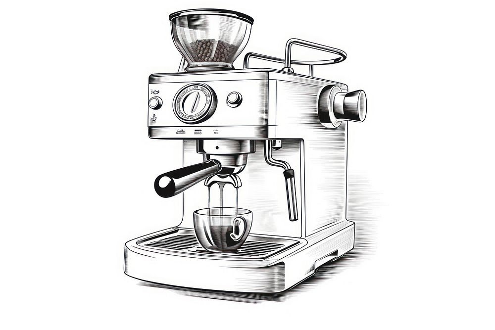 Coffee appliance drawing sketch. AI generated Image by rawpixel.