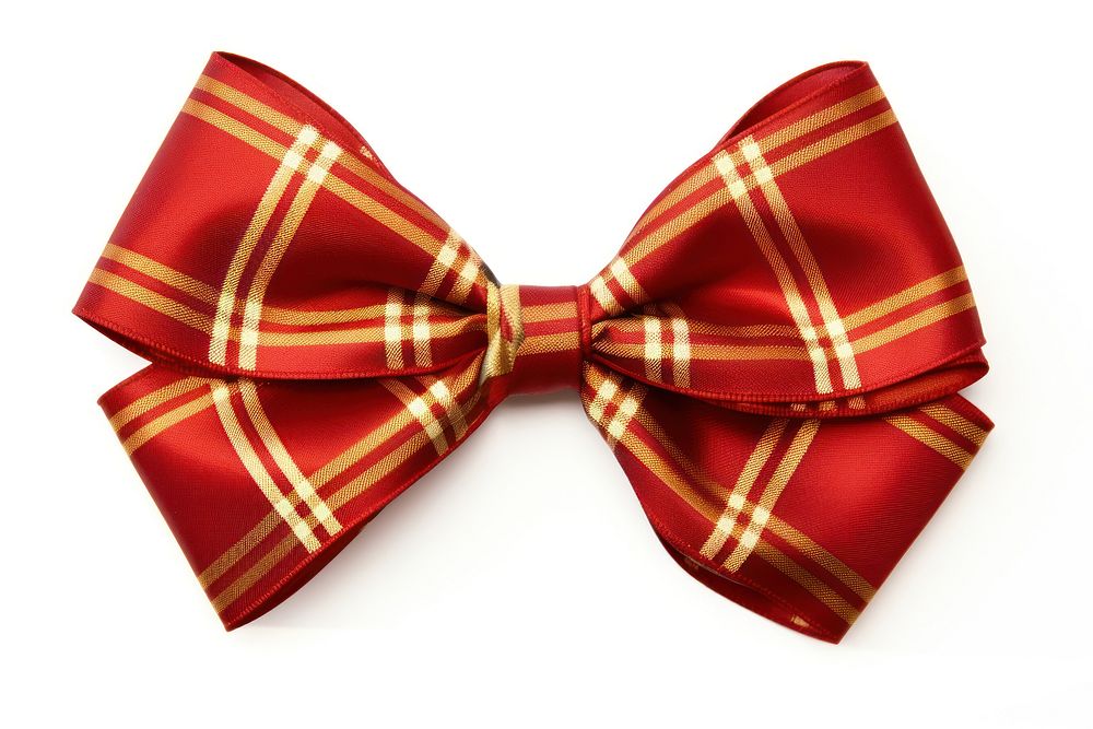 Christmas bow red white background. 