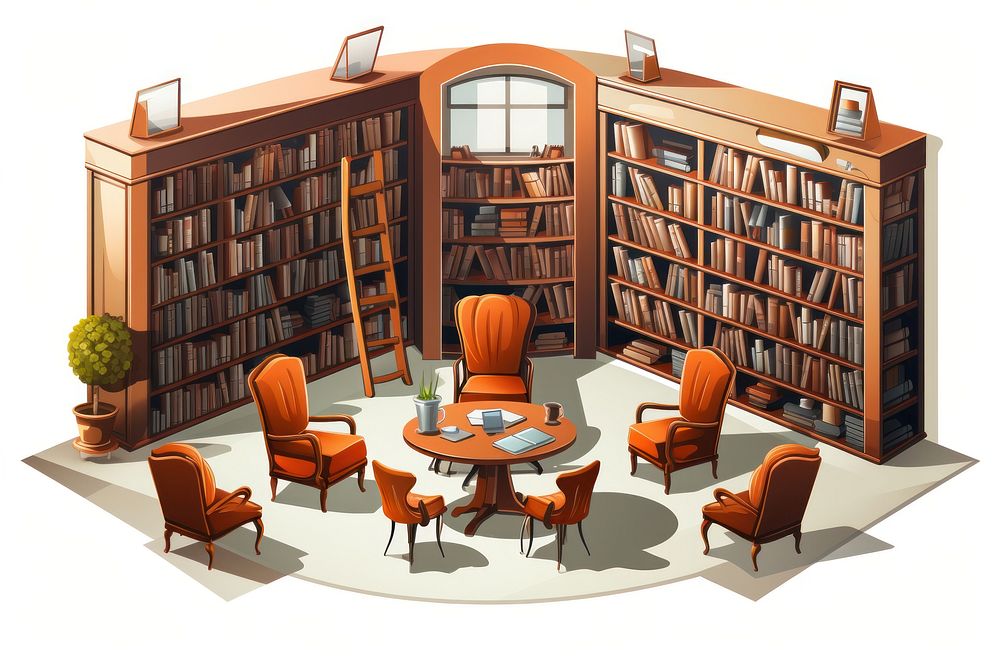 Library architecture publication furniture. AI generated Image by rawpixel.