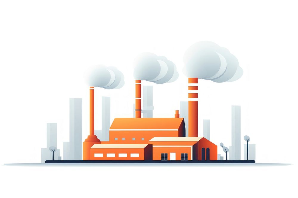 Factory chimney architecture technology pollution. AI generated Image by rawpixel.