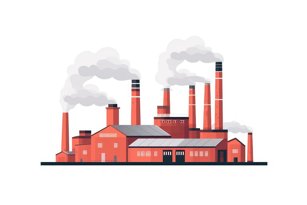 Factory chimney architecture smoke technology. AI generated Image by rawpixel.