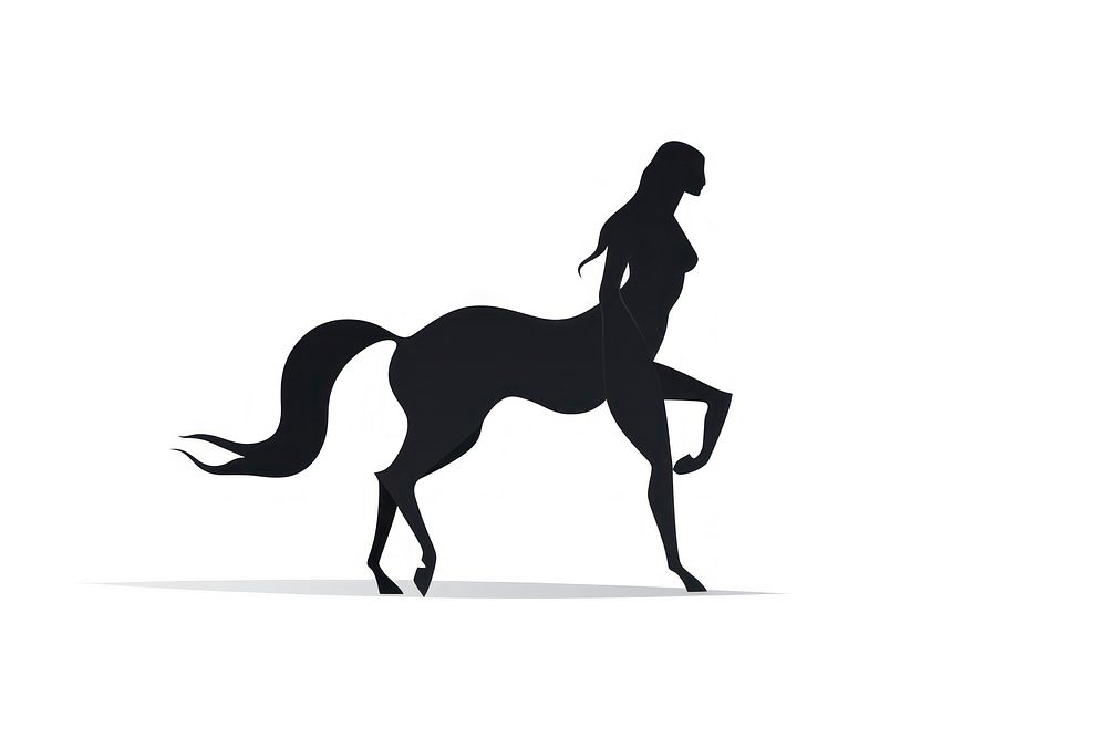 Silhouette drawing animal mammal. AI generated Image by rawpixel.