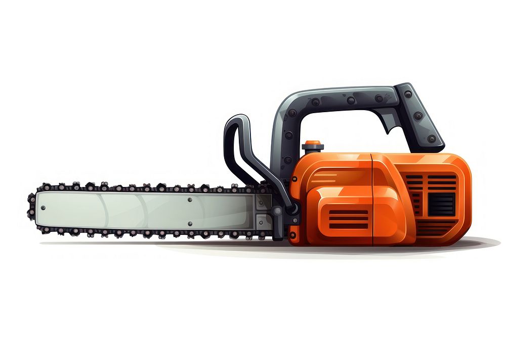 Chainsaw tool white background technology. AI generated Image by rawpixel.