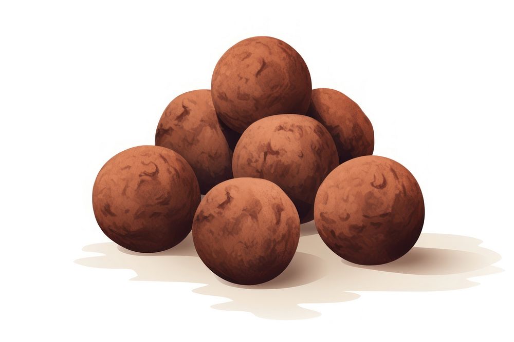 Chocolate food ball white background. AI generated Image by rawpixel.