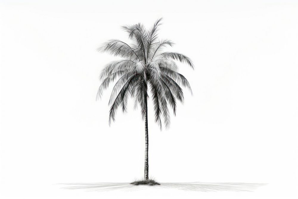 Palm tree drawing sketch plant. AI generated Image by rawpixel.