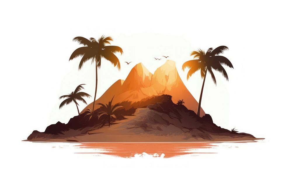 Tropical island mountain nature tranquility. AI generated Image by rawpixel.