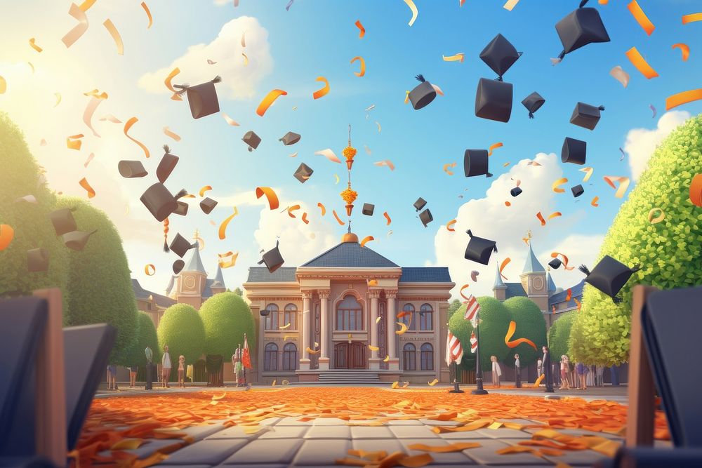 Graduation outdoors day architecture. AI generated Image by rawpixel.