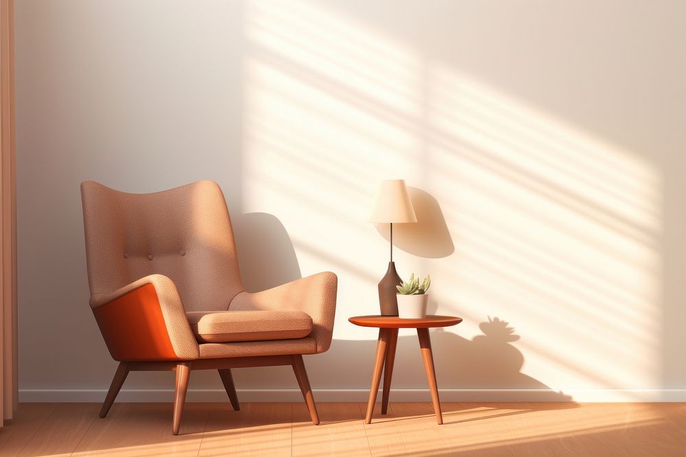 Chair lamp furniture armchair. AI generated Image by rawpixel.