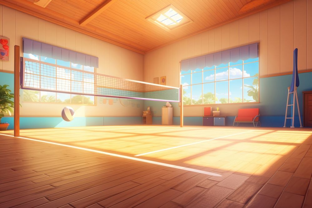 Volleyball sports room architecture. AI generated Image by rawpixel.