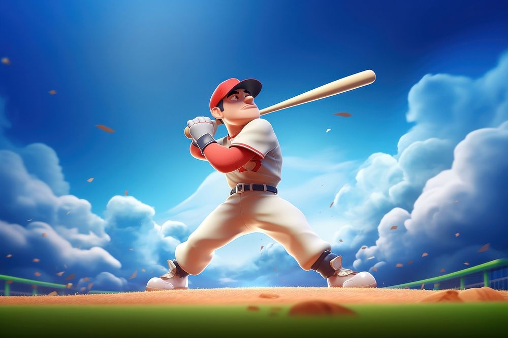 Baseball athlete cartoon sports. AI generated Image by rawpixel.