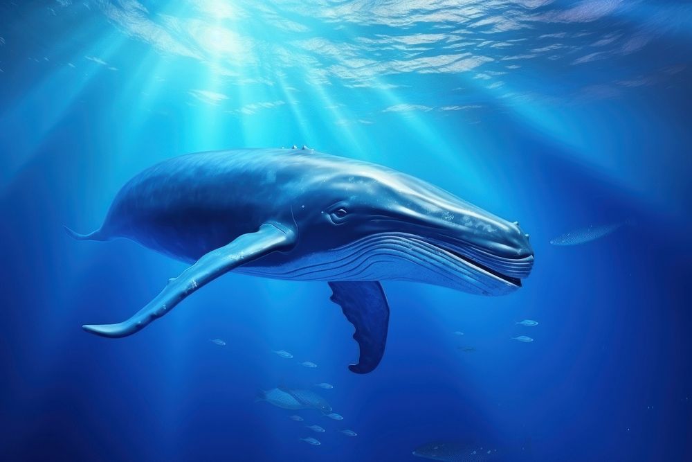 Whale underwater outdoors animal. AI generated Image by rawpixel.