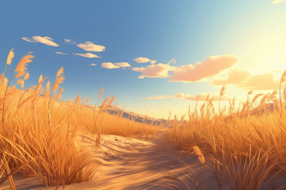 Grass landscape outdoors horizon. AI generated Image by rawpixel.