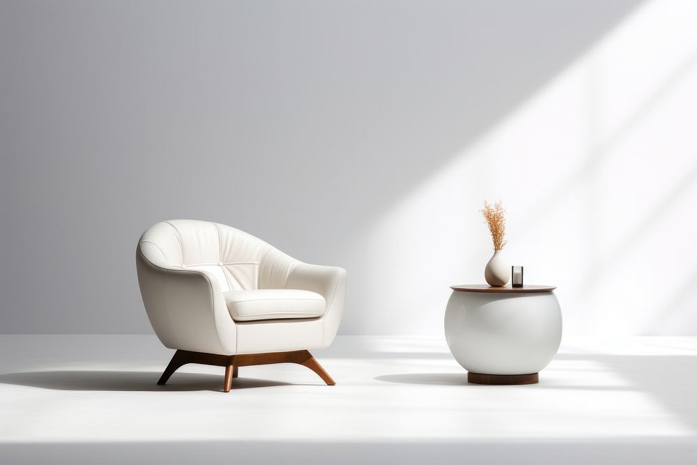 Furniture armchair white comfortable. AI generated Image by rawpixel.