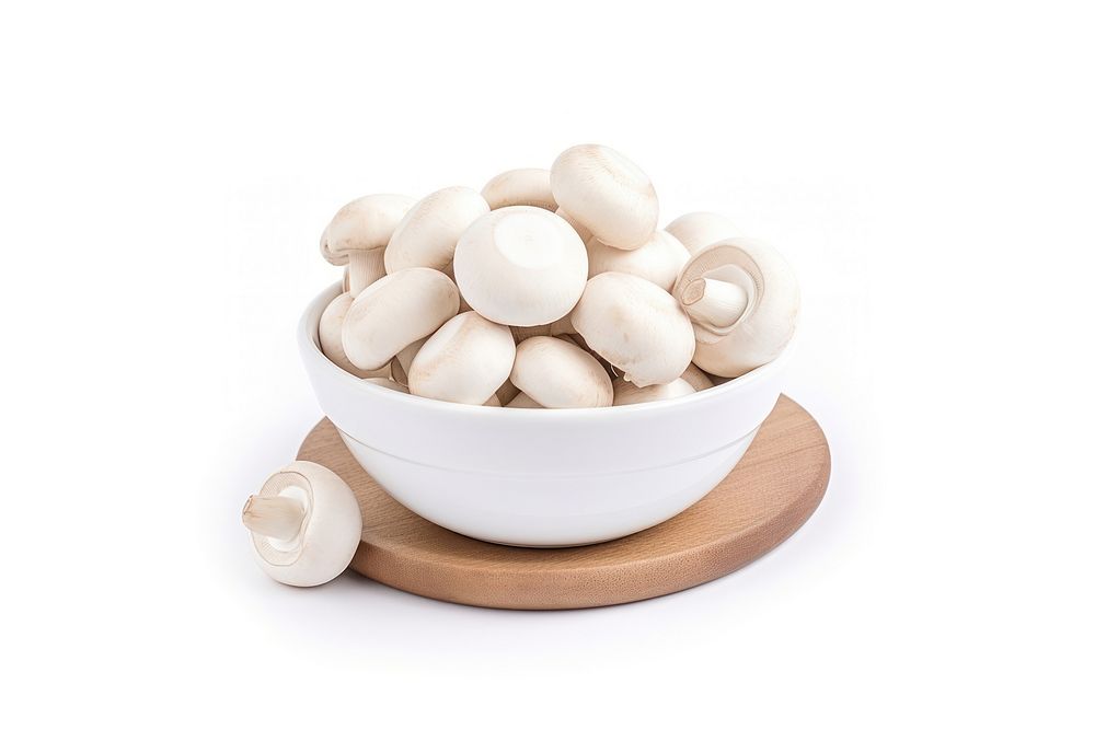 Mushroom pill bowl white background. AI generated Image by rawpixel.