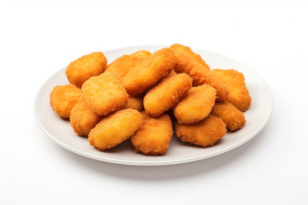 Plate fritters food white background. AI generated Image by rawpixel.