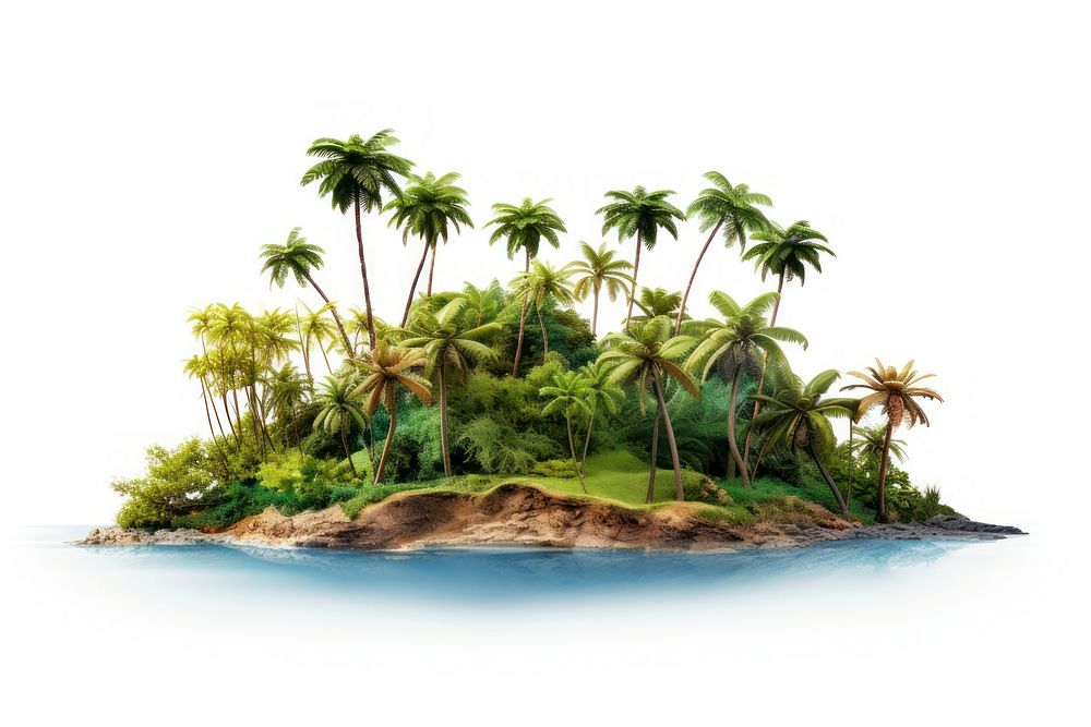 Tropical island vegetation outdoors tropics. AI generated Image by rawpixel.