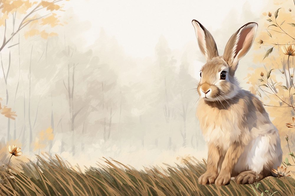 Bunny illustration background, digital art
