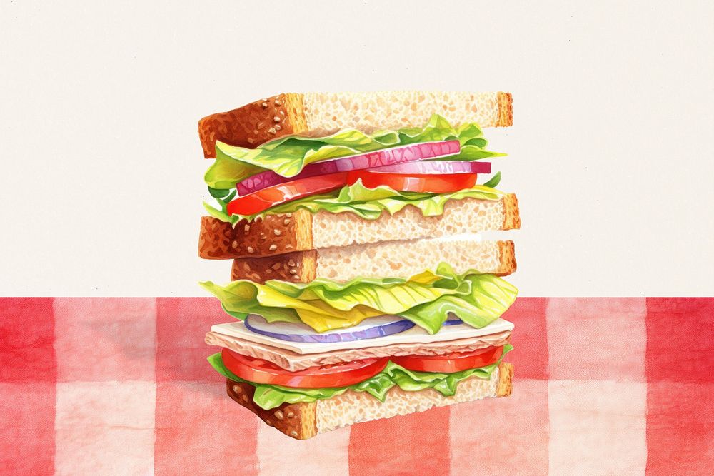 Sandwich  illustration, digital art