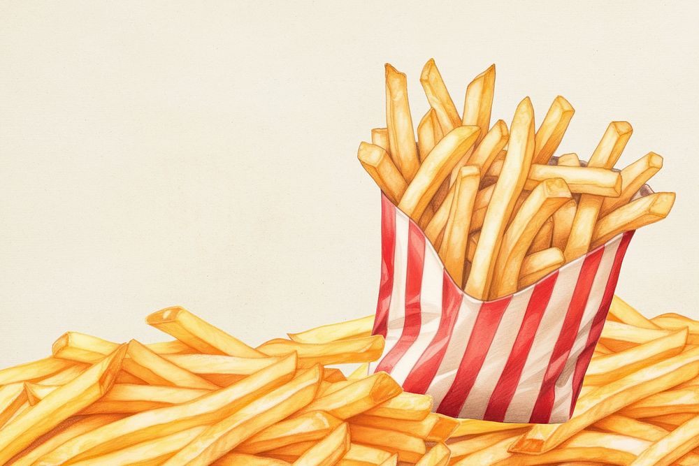 French fries illustration, digital art