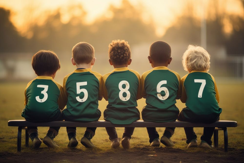 Little football players. AI generated image
