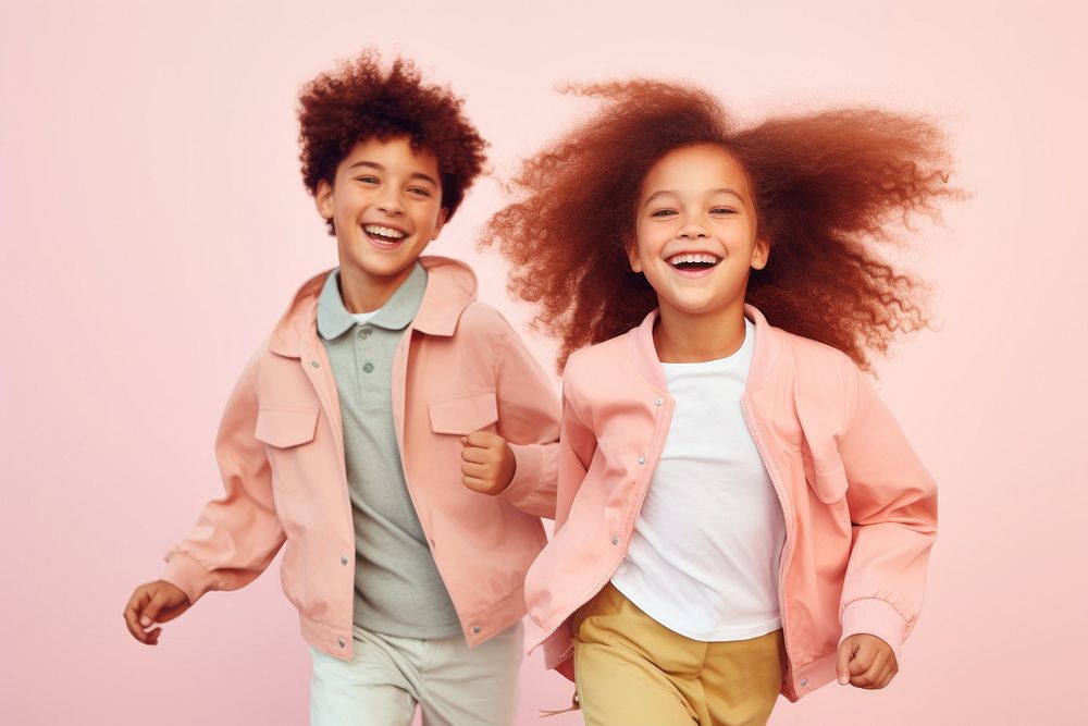 Happy kids in pastel apparel. AI generated Image by rawpixel.