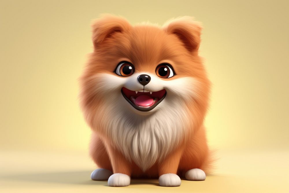 Pomeranian cartoon mammal animal. 