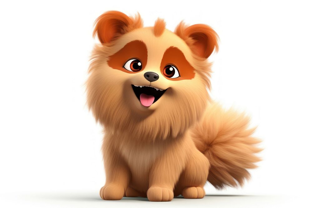 Pomeranian cartoon mammal animal. AI generated Image by rawpixel.