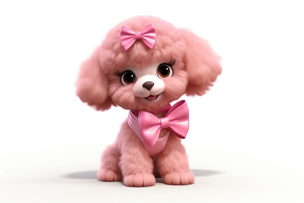 Cartoon poodle pink toy. 