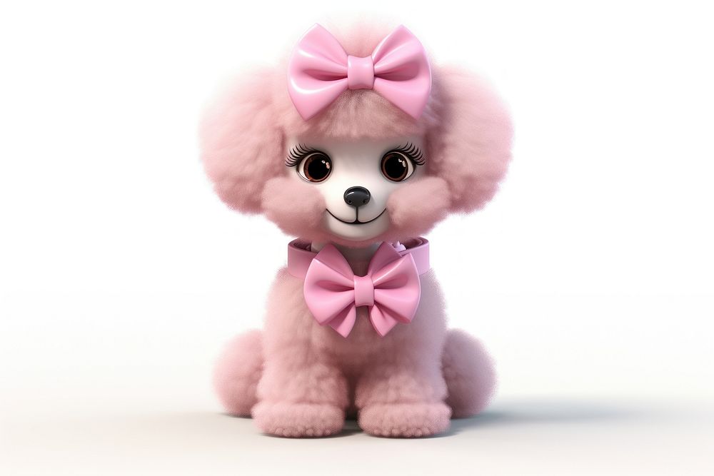 Cartoon poodle plush pink. 