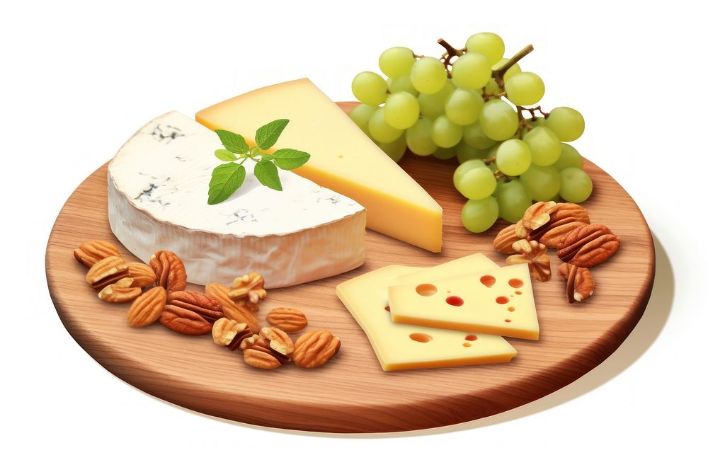 Cheese grape plate food. AI generated Image by rawpixel.