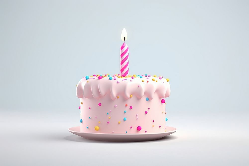 Candle cake dessert food. AI generated Image by rawpixel.
