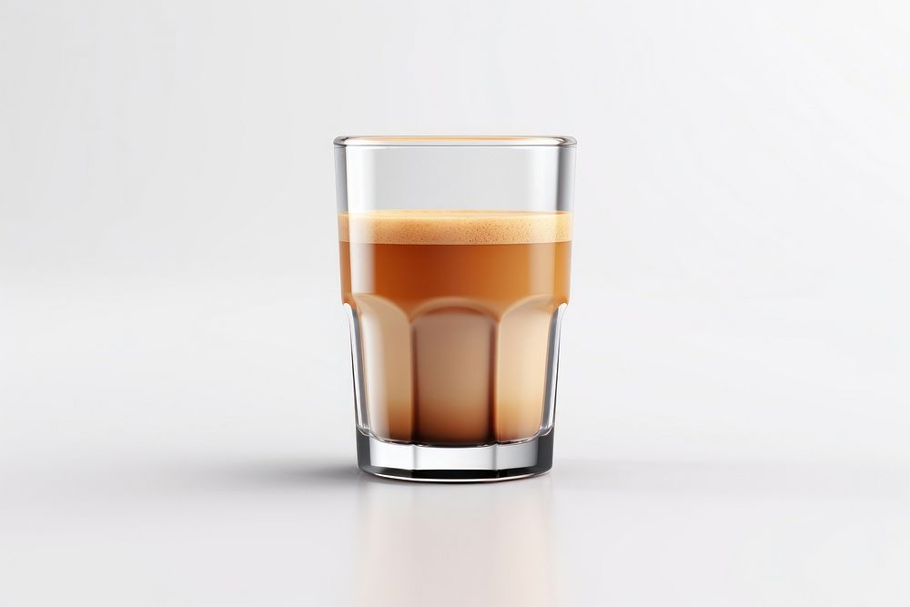 Glass espresso coffee drink. 