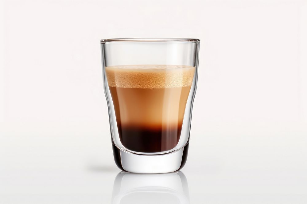 Glass espresso coffee drink. 